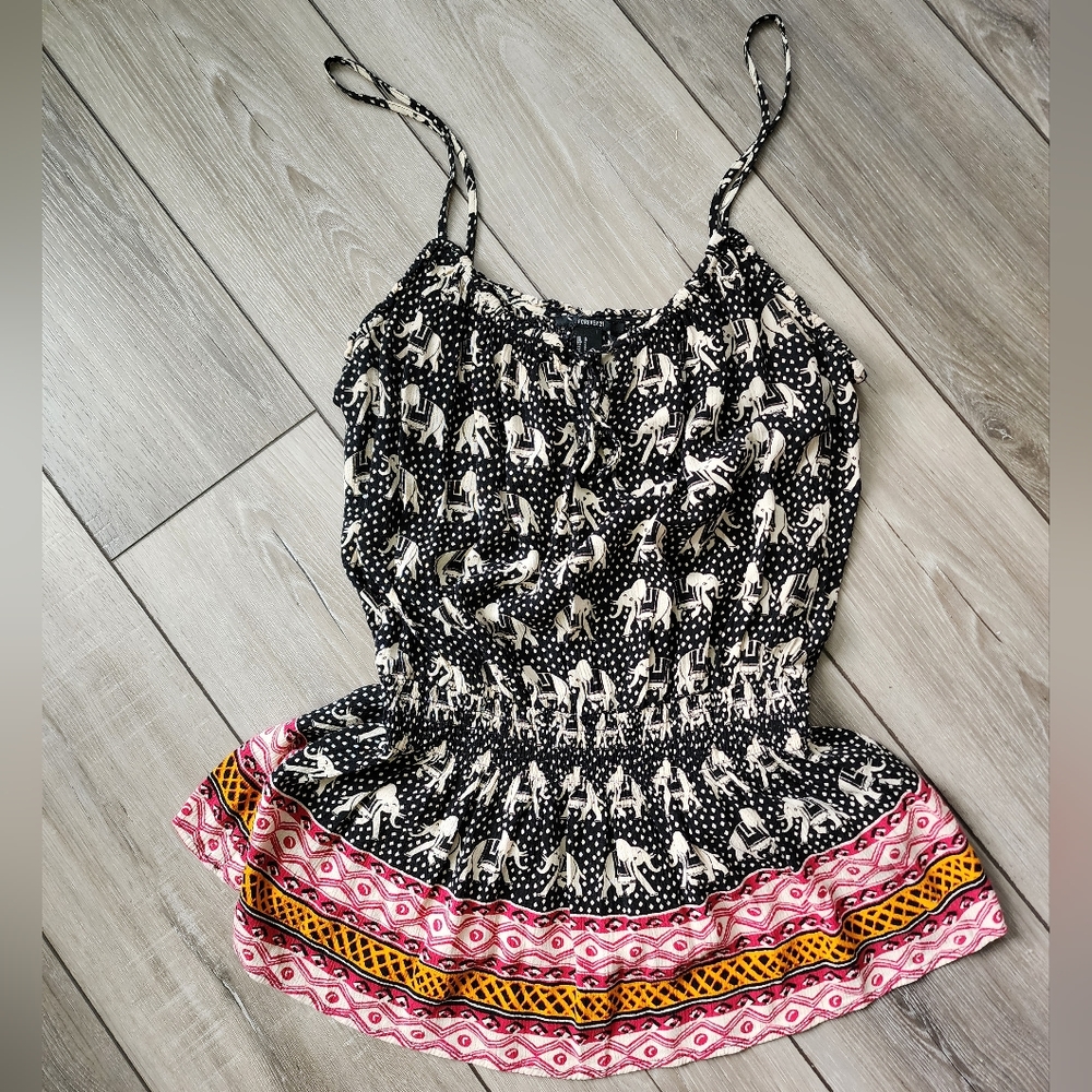 Forever 21 elephant print tank